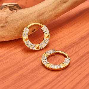 Pendientes de titanio G23 para nariz y cartílago, joyería para piercing, aro Daith con segmento articulado ASTM F136, joyería corporal de moda con circonita cúbica. - Product Image 3