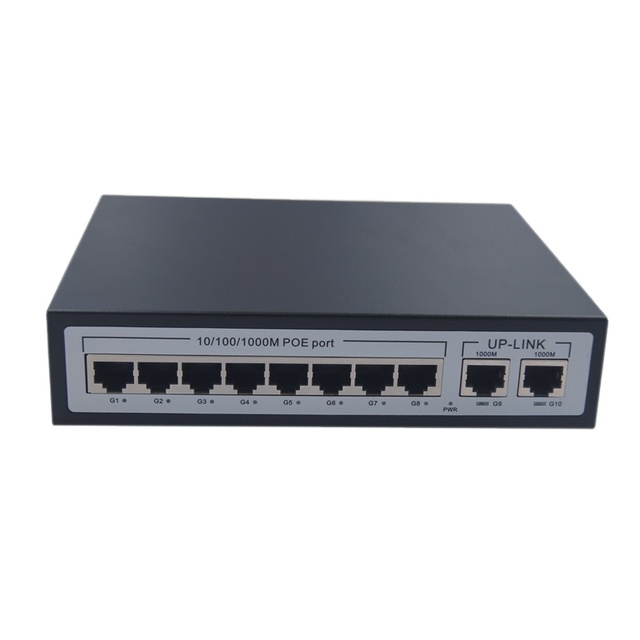 IEEE802.3af 8-Port 10/100Mbps and 2-Port 100Mbps UPLINK CCTV PoE Switch for IP Cameras 100% Enterprise Grade