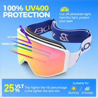 Lunettes de ski et de snowboard pour sports de plein air personnalisées en gros verres cylindriques polarisés antibuée pour les sports d'hiver