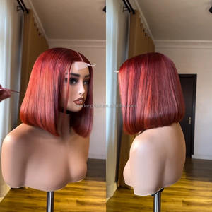 Venta al por mayor Kim K 2x6 Cierre <span class=keywords><strong>de</strong></span> encaje recto Bob pelucas <span class=keywords><strong>Color</strong></span> <span class=keywords><strong>rojo</strong></span> cobre profundo crudo virgen vietnamita Original Peluca <span class=keywords><strong>de</strong></span> <span class=keywords><strong>cabello</strong></span> humano sin pegamento - Product Image 3