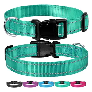 Custom Logo Big Dog Training Collar Premium Material Walking Travel Safe Reflection Luxury Dog Collar