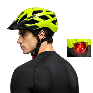 自転車用ヘルメット 大人用 自転車ヘルメット LEDテールライト付き 調整可能 軽量 EPS素材 通気性 カスタムサイクリングヘルメット - Product Image 1