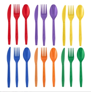 Restaurants Party Hotels Traiteurs Couverts Jetables de Qualité Alimentaire Ensembles de Couverts <span class=keywords><strong>Forchette</strong></span> Cuillères en Plastique Fourchettes et Couteaux Couteau - Product Image 1