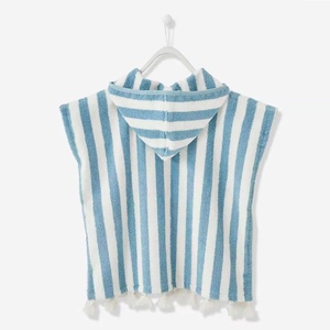 Asciugamano Poncho con Cappuccio per <span class=keywords><strong>Bambini</strong></span>, 100% Cotone a Righe, Asciugatura Rapida, Ultra Assorbente, Morbido, per Nuoto, Spiaggia e Surf - Product Image 4