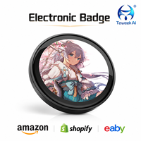 Insignia Electrónica Inteligente con Pantalla Táctil HD, Visualización de Fotos, GIFs y Videos, Pin Portátil para Anime, Cosplay, Conciertos y Eventos