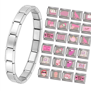 Abalorios de Acero Inoxidable 2024 para Pulsera Italiana, Venta al por Mayor, Amor de San Valentín, Labios Rosados, Pulsera Italiana Personalizada - Product Image 1