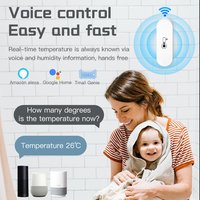 Sensor Inteligente de Temperatura y Humedad WiFi Tuya, con Batería, Monitoreo por Aplicación, Compatible con Control por Voz de Alexa y Google Home