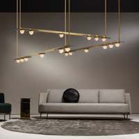 Lustre moderne en verre fait main pour escalier, suspensions lumineuses pour restaurant, grande lampe de plafond nordique