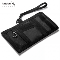 Dompet velkro nilon daur ulang pria, dompet velkro nilon gantung untuk perjalanan mendaki, dompet kartu bisa digantung di pinggang