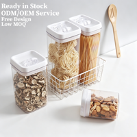 Boîte de rangement transparente en plastique à fermeture facile pour aliments, café en poudre, lait en poudre, thé et fleurs – Idéale pour la maison et la cuisine