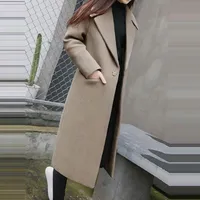 Manteau Long en laine pour femme, boutonnage simple, vêtement de bonne qualité, collection hiver