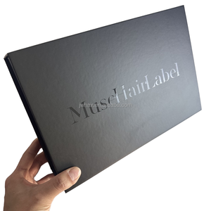 Biểu tượng tùy chỉnh dập lá vàng tái chế các tông Hộp quà tặng từ hộp đen bao bì Gấp bìa UV - Product Image 4