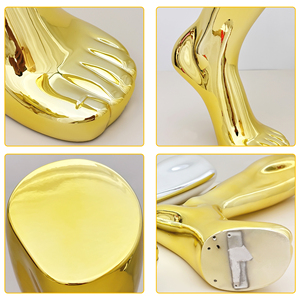 Présentoir <span class=keywords><strong>Mannequin</strong></span> en Fibre de Verre Électroplaqué Or et Argent pour Chaussettes, Chaussures, Bas – Pose Debout pour Vitrine de Magasin de Vêtements - Product Image 6
