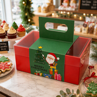 Boîte de Noël personnalisée avec poignée de transport pour emballage festif de gâteaux