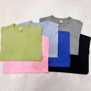 Design Wholesale Custom Cheap 230grams BCI 100% Cotton Black Plain <b>T</b>-shirt Round Mock Neck Logo Printed Unisex Men Shirt - Product Image 6