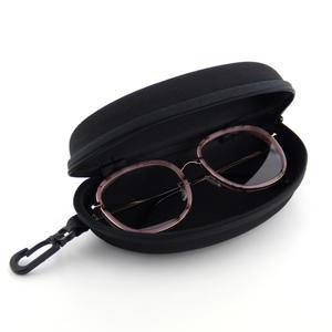 Étui à lunettes portable en forme de cœur avec crochet, résistant à la pression, couleur unie, grande taille, pour le rangement des montures de lunettes - Product Image 3