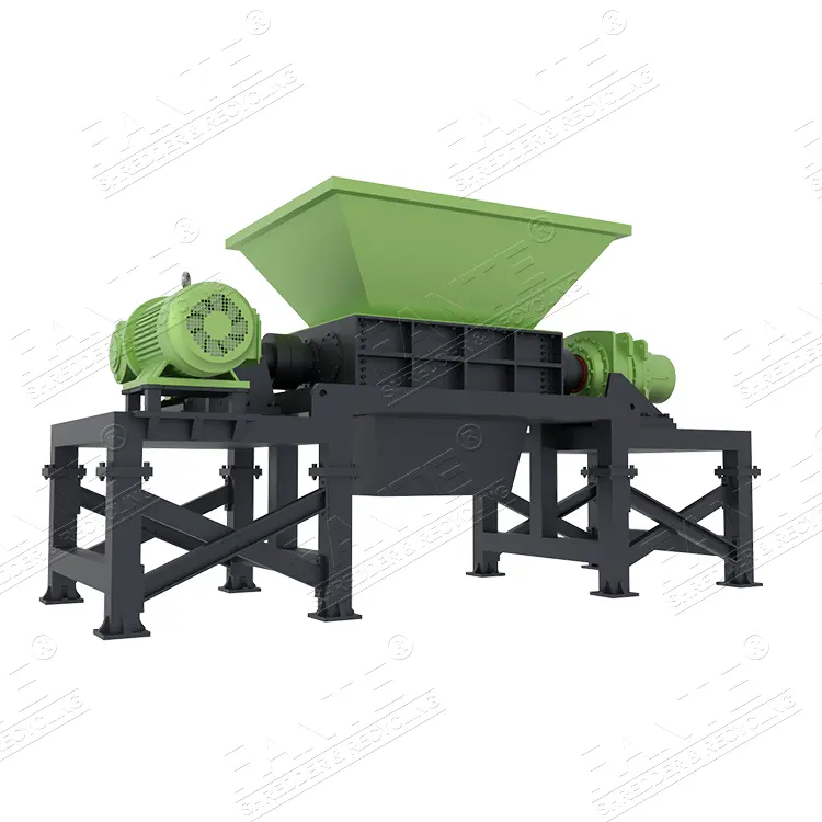 Double shaft shredder No wire Tire tyre Shredder Waste Recycling Plant plastic recycling machine