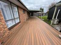 Planche de terrasse composite à bords carrés avec bordure arrondie, imperméable, pour escaliers, marches et patios extérieurs