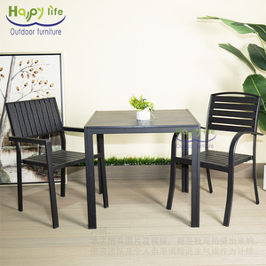 ร้านอาหารฝรั่งเศสสมัยใหม่ <span class=keywords><strong>Happylife</strong></span> เก้าอี้อลูมิเนียม WPC แบบซ้อนได้สำหรับกลางแจ้ง ทนทานต่อรังสียูวี กันน้ำ เหมาะสำหรับครัว โรงงาน ลานบ้าน ร้านอาหาร - Product Image 4