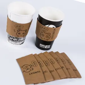 도매 컵 홀더 맞춤형 인쇄 골판지 일회용 음료 컵 슬리브
