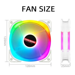 Good Selling COOLMOON OEM Support Gaming <strong>Computer</strong> Pc Radiator <strong>Fan</strong> Set With Controller Remote 120mm <strong>Silent</strong> Pc <strong>Fan</strong> White Rgb <strong>Fan</strong> - Product Image 3