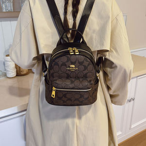 กระเป๋าเป้สะพายหลังทรงสี่เหลี่ยมสไตล์วิทยาลัย แฟชั่นระดับไฮเอนด์ สำหรับเดินทาง  บุโพลีเอสเตอร์  ซิป PU  ลายเรขาคณิต  สไตล์ลำลองย้อนยุค หรูหราสำหรับผู้หญิง - Product Image 6