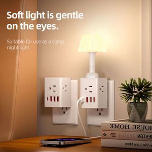 Luce notturna piccola presa multifunzionale con lampada da scrivania, lampada da camera da letto luminosità regolabile, stile nordico Ins - Product Image 4