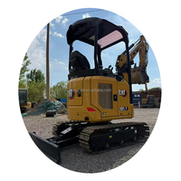Mini-excavatrice sur chenilles Cat à cabine ouverte, modèle d'occasion Cat301.7, poids opérationnel de 1,7 tonne, tous les accessoires peuvent être installés
