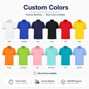 เสื้อโปโลปักโลโก้แบบกำหนดเอง คอเสื้อตัดต่อ แต่งขอบต่างสี ระบายอากาศได้ดี เนื้อผ้านุ่ม ชุดยูนิฟอร์มทีมกอล์ฟ ขายส่ง หลายสี - Product Image 3