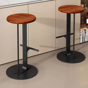 Tabouret haut en fer forgé de style Wabi-sabi japonais, moderne et minimaliste, avec base, idéal pour les bars, cafés et restaurants d'hôtel. - Product Image 4