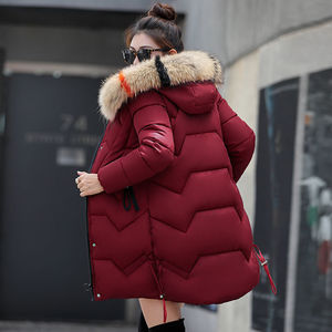 Vestes d'hiver longues et ajustées en <span class=keywords><strong>duvet</strong></span> d'oie avec col en fausse fourrure personnalisé 2023, tailles plus grandes pour femmes - Product Image 4