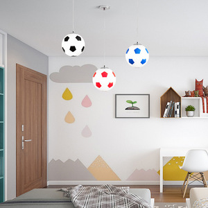 Moderna Del Pendente di Pallacanestro di Calcio Lampada In Vetro Lampade A Sospensione Camera Dei Bambini lampada a Sospensione Apparecchio di Illuminazione - Product Image 4