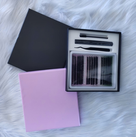 Boîtes d'emballage haut de gamme pour kits de cils en papier d'art, couleurs claires, logo personnalisé, éponge intérieure, boîtes de rangement en papier kraft pour cils