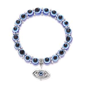 Großhandel 2024 Perlenarmband mit Anhängern Böser Blick, Schmetterling, Elefant und Fatima-Hand, türkisches Blaues-Auge-Armband, Amulett, Geschenk für Damen - Product Image 5