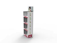 Étagère de présentation de bière pliable personnalisée, présentoir métallique à 4 niveaux avec panneau publicitaire, pour épicerie et magasin de proximité