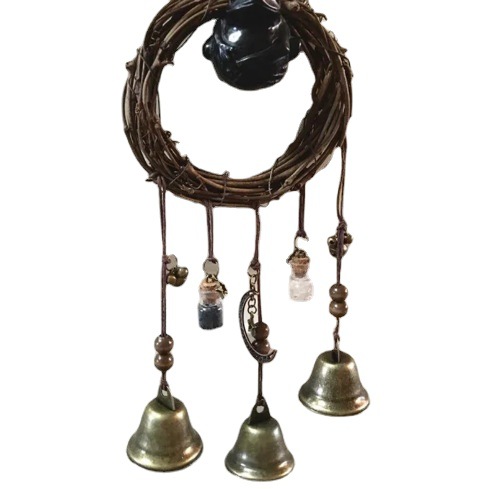 Ведьма колокольчик защищает дверную ручку подвеска ротанговая ветряная колокольчик ведьма зубы для благословения Хрустальный ветряной колокольчик украшение для семейной комнаты