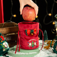 Joyeuses fêtes Bowknot cordon de serrage sacs-cadeaux de noël décoration économique pas cher décorations de noël avec ruban