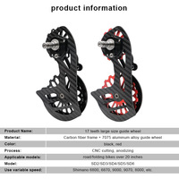 1 jeu de poulie jocklace en céramique pour vélo 17T, en Fiber de carbone, pour dérailleur arrière pour SRAM Red/Force, pour shimano 4600/4700/5700/5800