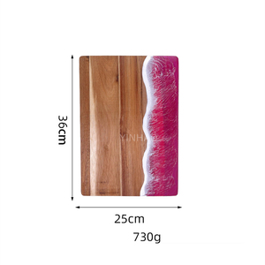 <span class=keywords><strong>Tabla</strong></span> de <span class=keywords><strong>cortar</strong></span> de <span class=keywords><strong>madera</strong></span> de gran oferta con <span class=keywords><strong>tabla</strong></span> de charcutería de resina con patrón de ola Oceánica para servir queso - Product Image 4