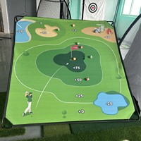 Ensemble de tapis de jeu de déchiquetage de golf en plein air jeu de velcro de golf pour enfants adultes tapis de pratique d'entraînement de frappe jeu de golf de plage