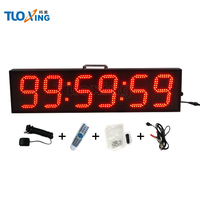 Horloge de course numérique LED à double face portable de 6 pouces à 6 chiffres, étanche et résistante à la chaleur avec télécommande