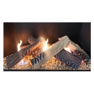 Ceramic Gas <strong>Logs</strong> with Realistic Details and High Temperature Colors for Fire Pit <strong>Decoration</strong> 5-Piece Set - Product Image 2