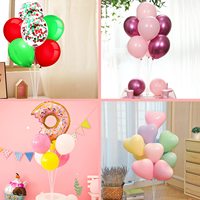 2 Set Table Centre de Table Ballons Stand Kit Rose Or Latex Confetti ballons pour Anniversaire Femme Fille Anniversaire Table Fête Dec