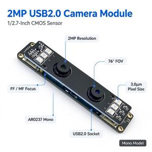 Module de caméra USB à double objectif avec capteur AR0230+AR0237, écran vertical 2MP, 1920X1080, sans distorsion, capteur CMOS 76DFOV, pilote UVC gratuit - Product Image 1