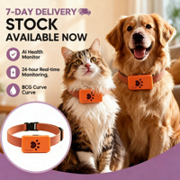 Prêt à expédier : Moniteur de santé IA pour animaux de compagnie, traceur GPS étanche IP67, suivi en temps réel 24h/24, courbe BCG, collier pour chien et chat en stock