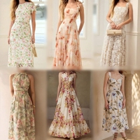 Robes en mousseline florales pour femmes, été, épaules dénudées, volants, manches longues, robe maxi décontractée, légère, élégante, style tendance