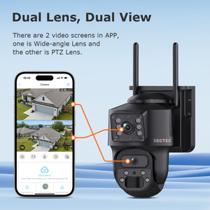 2025 mới 6MP 2 ống kính kép xem kép 4G aov + PIR 2in1 máy ảnh IP66 không thấm nước hấp thụ nhanh năng lượng mặt trời máy ảnh - Product Image 2