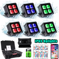 Projecteurs LED sans fil 4x20W, étanches IP65, pour extérieur, DJ, mariage, fête