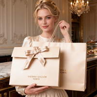Sac cadeau de luxe bleu roi personnalisé avec poignée en ruban satiné pour sacs à main, vêtements, emballage de vente au détail vide