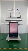 Table de conférence avec écran LCD de 32 pouces, microphone, podium intelligent avec base de levage automatique, podium interactif pour église et salle de classe